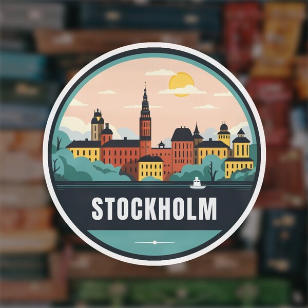 stockholm sticker | travel sticker | travel gift | travel journal | stockholm sweden | laptop sticker | luggage sticker | cute sticker