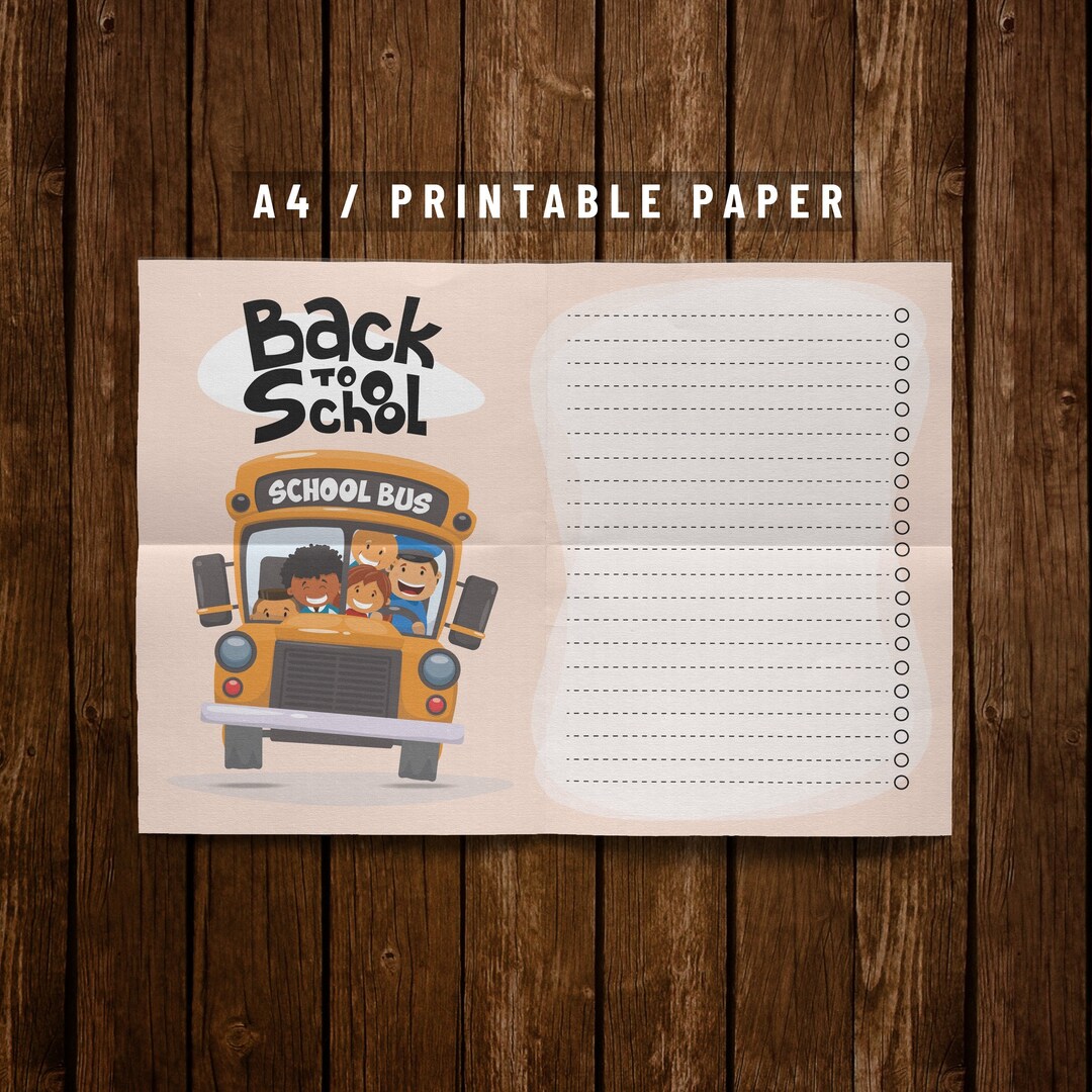 Back to School Bus List Printable, Simple Tasks List Template Back to School Bus List Printable, Simple Tasks List Template