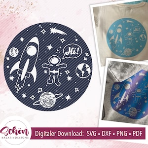Plotterdatei Weltall | svg, pdf, dxf, png | Coole Plotterdatei für Fans von Astronauten und Weltraum