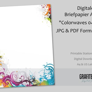 Cancelleria, cancelleria Colorwaves, cancelleria stampabile, modello di cancelleria, cancelleria digitale