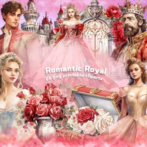 Paquete real romántico, efecto acuarela, uso comercial, álbum de recortes, diario basura, derechos de autor PNG, descarga digital instantánea, paquete de imágenes prediseñadas, derechos de autor