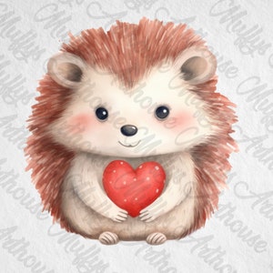 Romantic Valentine's Day Cute Animals Cliparts,Valentine's Day Art,Watercolor Effect,Commercial Use,Scrapbook,Junk Journal,Lovely Animal PNG