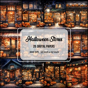 Papiers numériques imprimables pour Halloween, Éphémères d&#39;Halloween, Téléchargement numérique instantané, Papier craft, Fabrication de cartes, Kit de journaux indésirables, Scrapbooking