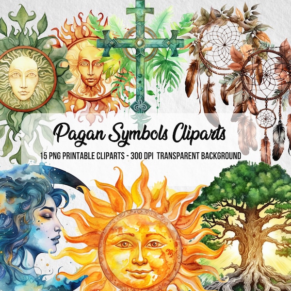 Mythological Pagan Symbols Cliparts,Mythology PNG,Junk Journal,Scrapbook,Commercial Use,Pagan Images,Instant Digital Download,Clipart Bundle