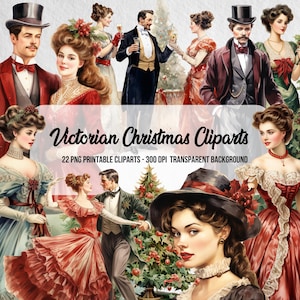 Viktorianische Weihnachten Cliparts,PNG Weihnachten,Digitaldrucke,PNG Viktorianische,Weihnachten Kunst,Sofortiger digitaler Download,Weihnachten Cliparts,Victorian Art