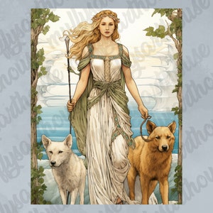 Printable Artemis Goddess Digital Papers,mythology Ephemera,instant ...