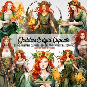 Diosa mitológica Brigid Clipart, Mitología PNG, Diario basura, Álbum de recortes, Uso comercial, Imágenes paganas, Descarga digital instantánea, Paquete de imágenes prediseñadas