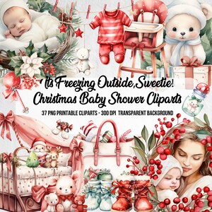 Weihnachten Baby Bundle, Aquarell Clipart,Babyparty,Neugeborenen Baby,Clipart Baby,Kinderzimmer PNG,Gender Clipart Bundle,Digital Sofort Download