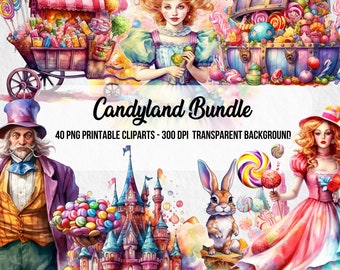 Fantasy Candyland Clipart Bundle, Junk Journal Graphics (Digital Download)