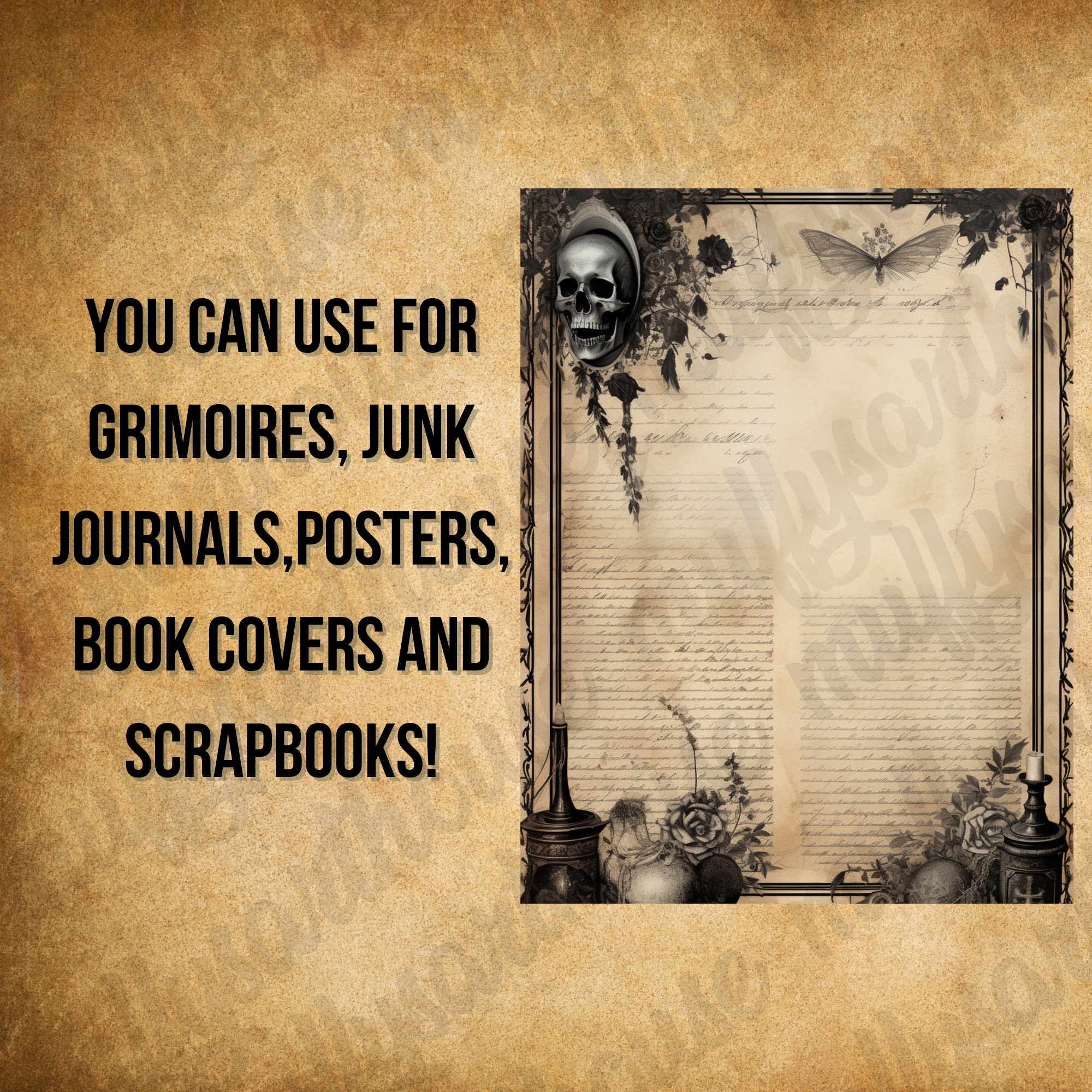 Junk Journal Pages,gothic Textures,parchment Papers