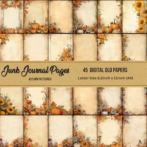 junk journal pages,autumn textures,parchment paper,printable old paper,digital grimoire pages,vintage,letter page,instant digital download