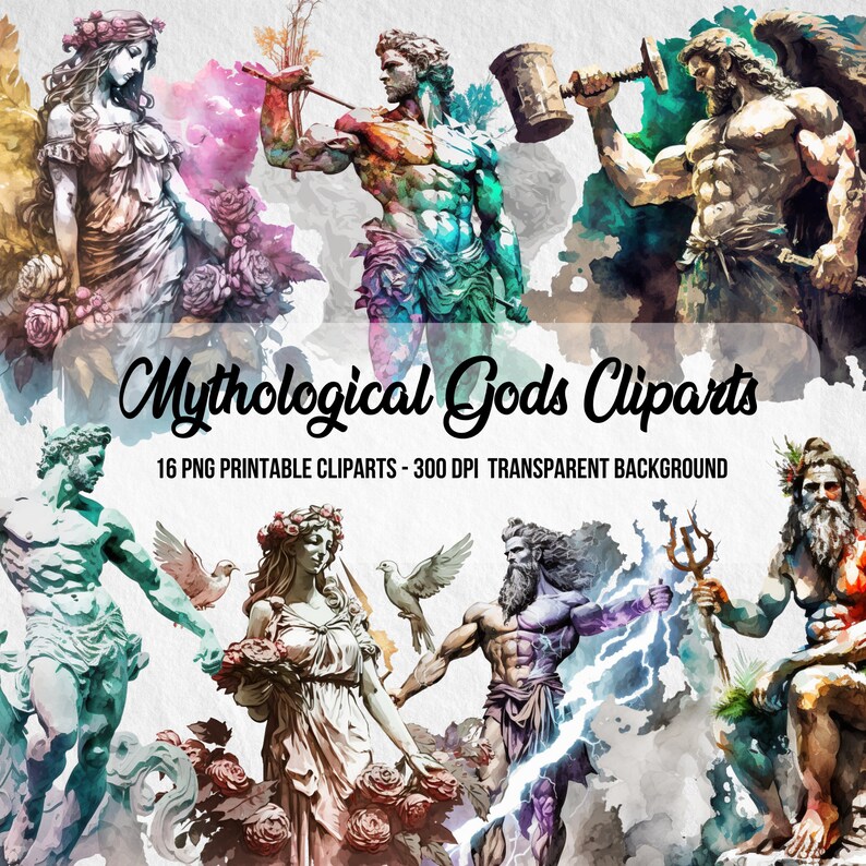 Mythological Gods PNG Clipart Bundle, Fantasy Images (digital Download ...