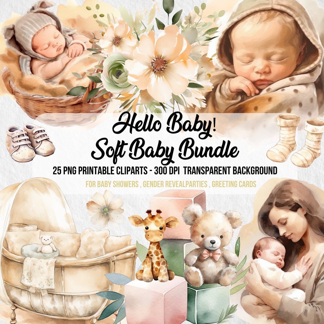 Watercolor Baby Clipart Bundle, Nursery PNG (digital Download) - Etsy