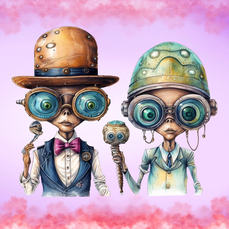 Steampunk Alien PNG Clipart Bundle (digital Download) - Etsy