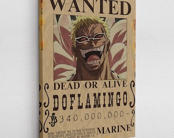 Canvas Picture Poster Acrylic Pop Art Donquixote Doflamingo One Piece Wanted Bounty Berry Wanted Anime Graffiti Abstract Manga