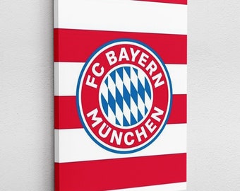 Leinwandbild Poster Acryl Pop-Art Fussball Bundesliga FC Bayern München Mia San Mia rot weiß Sport Mannschaft Wandkunst Wand Dekoration