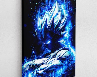 Leinwandbild Poster Acryl Dragon Ball Z Super Vegeta Super Sayajin Son Goku Aura Anime Manga Kunst