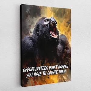 Canvas Picture Poster Acrylic Glass Pop Art Graffiti Gorilla Motivation Animal Abstract