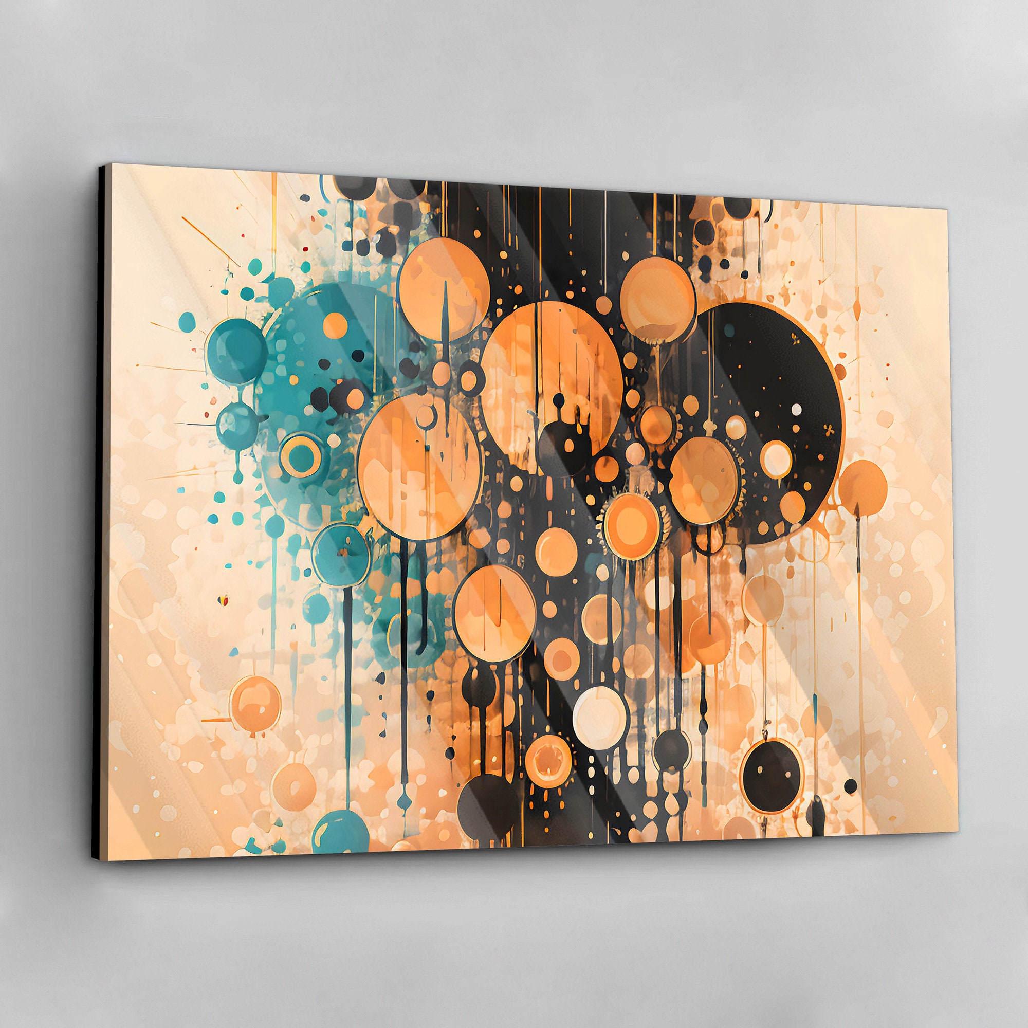 Canvas Picture Acrylic Poster Pop Art Color Circles Modern Art