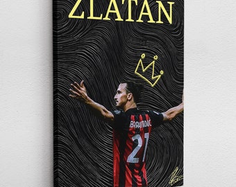 Leinwandbild Poster Acryl Pop-Art Zlatan Ibrahimovic Fußball Sport AC Milan Serie A