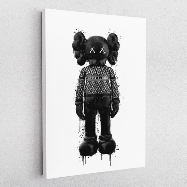 Leinwandbild Poster Acryl Pop-Art Abstrakt Black Fashion Bearbrick Kaws Bear Graffiti