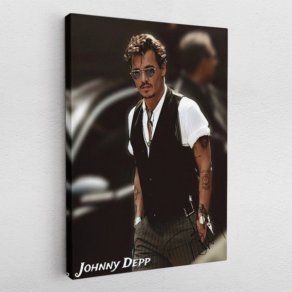 Leinwandbild Poster Acryl Pop-Art Johnny Depp Leinwand Wandkunst Retro Style Schauspieler Star Hollywood Gemälde Model