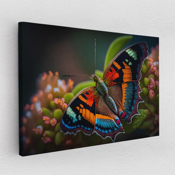 Leinwandbild Poster Acryl Schmetterling bunt Wandkunst Natur Biologie Dekor Abstrakt