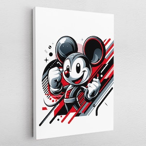 Leinwandbild Poster Acryl Pop-Art Micky Maus Abstrakt Kunst Graffiti