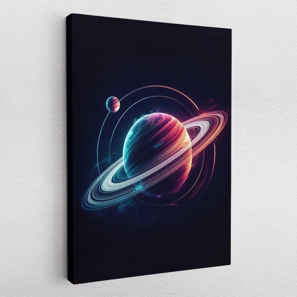 Leinwandbild Poster Acryl Pop-Art Saturn Weltall Orbit Orion Nebel Galaxie Fotografie Astrofotografie Weltraumforschung Gemälde