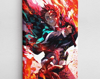 Leinwandbild Acryl Poster Pop-Art Anime Demon Slayer Tanjiro Manga Graffiti Abstrakt Kimetsu no Yaiba