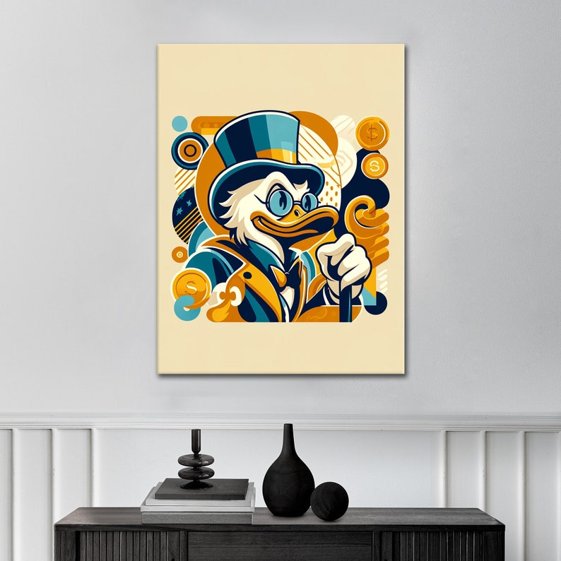 Canvas picture acrylic poster pop art modern Scrooge McDuck cash dollar abstract graffiti image 3