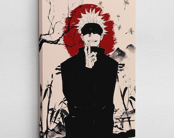 Leinwandbild Poster Acrylglas Pop Art Gojo Satoru Anime Jujutsu Kaisen Wandkunst Abstrakt Graffiti Gamer Gaming