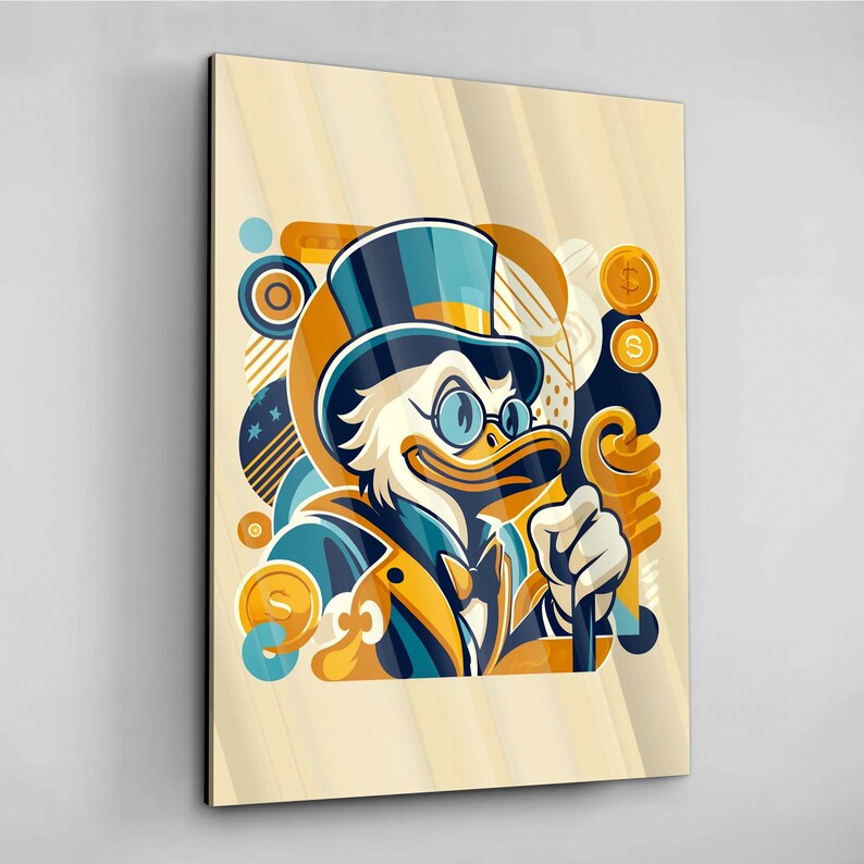 Canvas picture acrylic poster pop art modern Scrooge McDuck cash dollar abstract graffiti image 6