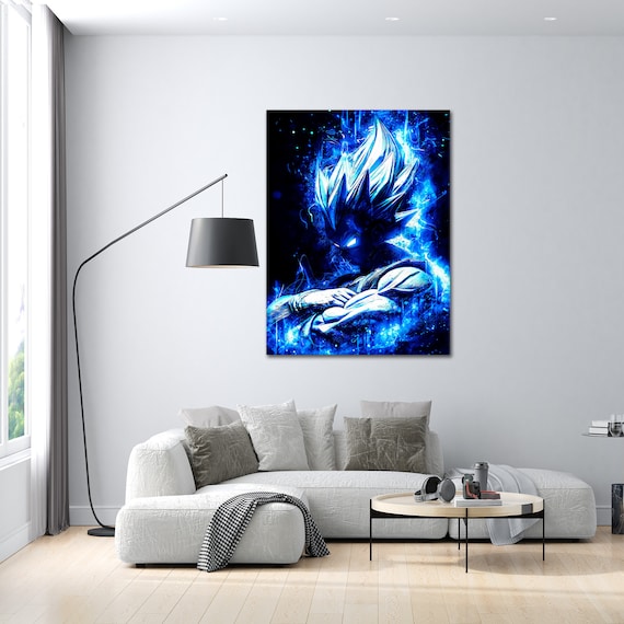 5 Peintures Sur Toile Dragon Ball Z - Goku Et Vegeta Super Saiyan - Décoration Murale Salon 30x40cm X2, 30x60cm X2, 30x80cm