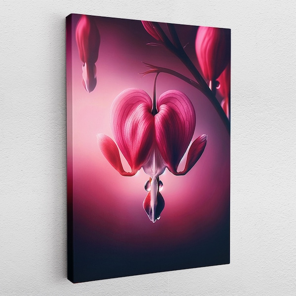 Leinwandbild Poster Acryl Pop-Art Wand Kunst, Blumen tränendes Herz Natur Pflanze