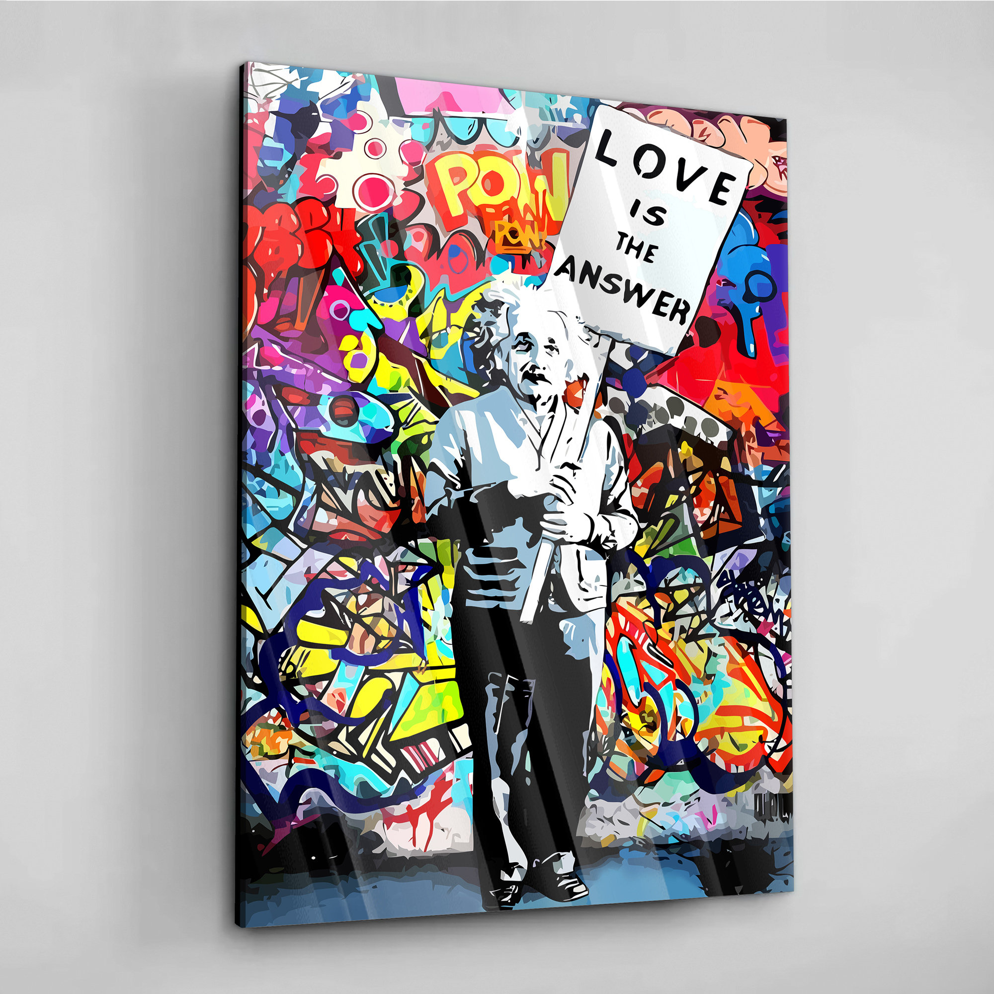 Canvas Picture Poster Acrylic Pop Art Albert Einstein Graffiti
