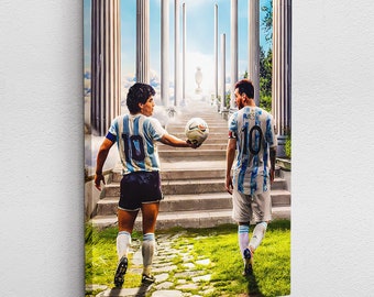 Canvas picture acrylic poster pop art football Diego Maradona Lionel Messi 10 Argentina legends graffiti abstract
