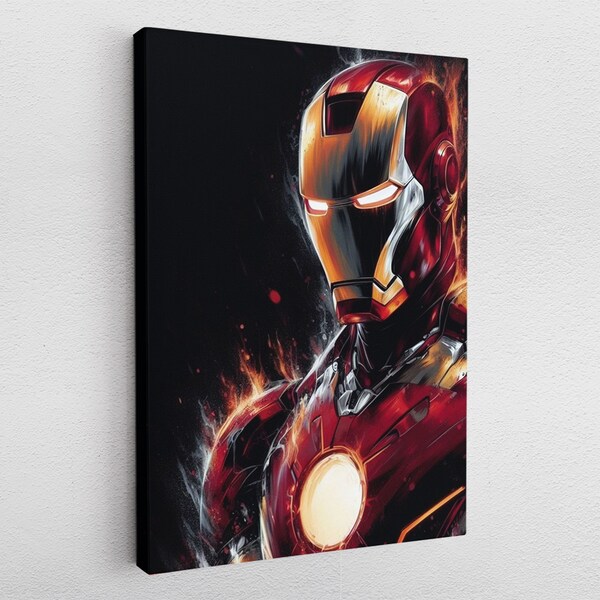 Immagine su tela Poster Acrilico Pop Art Iron Man Stampa Poster Avengers Supereroe Ironman Hero Marvel Wall Art Decorazione murale Pittura