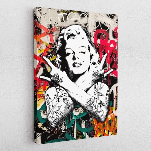 Leinwandbild Poster Acryl Pop-Art Marilyn Monroe Graffiti Street-Art Abstrakt