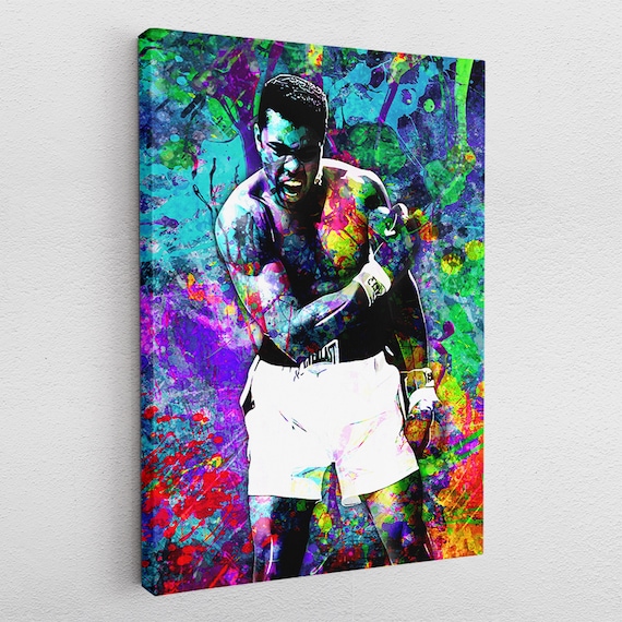 Canvas Picture Acrylic Poster Pop Art Graffiti Muhammad Ali Boxer