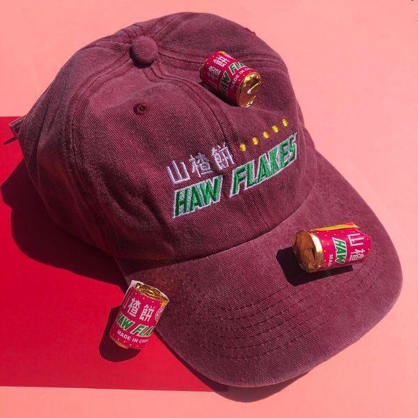 Embroidered Haw Flake Asian Chinese Candy Hat Unisex Adult