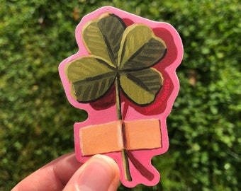 Taped Clover Vinyl Sticker