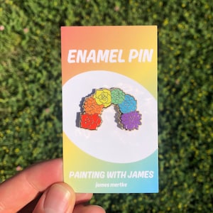 Rainbow Succulent Floral Botanical Enamel Pin