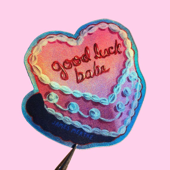 Holographic Good Luck Babe Chappell Roan Cake Sticker
