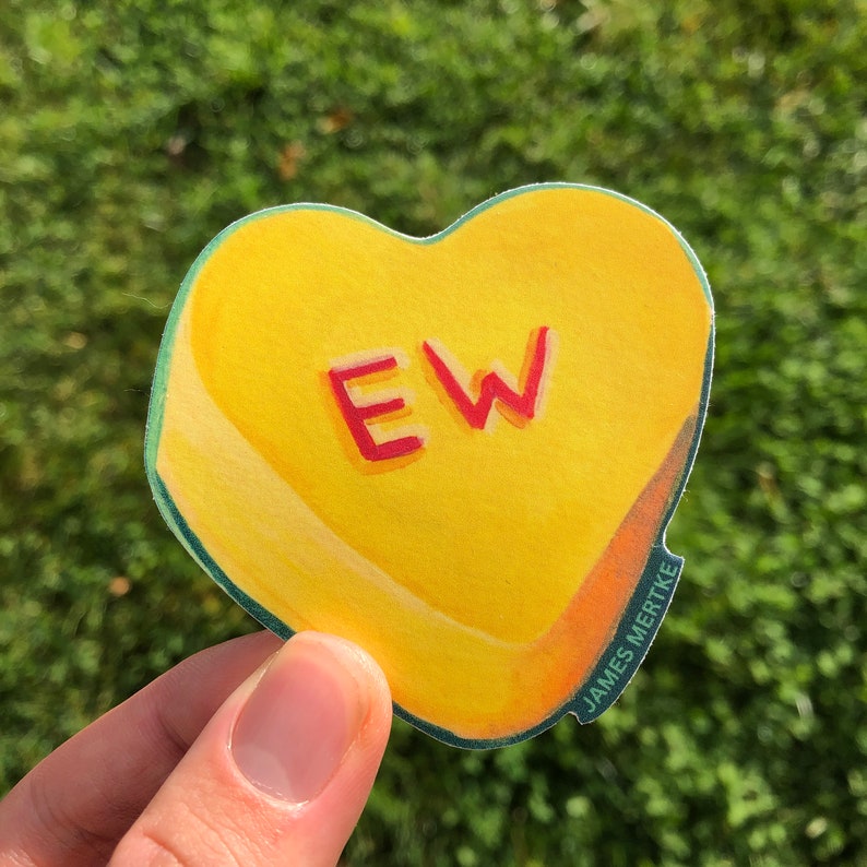 Yellow EW Candy Conversation Hear Vinyl Sticker image 1
