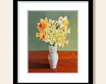 Daffodil Painting Classic Dramatic 8"x10" Art Print