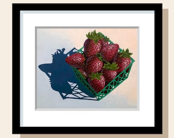 Strawberry Basket Art Print