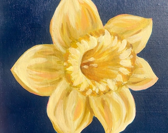 Daffodil Flower 5"x5" Original Acrylic Painting