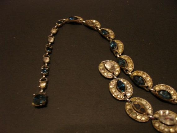 Bogoff Vintage Sapphire and Diamante Rhinstone ne… - image 4