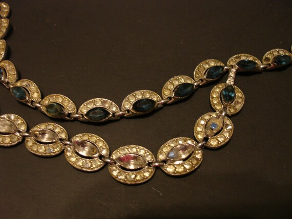 Bogoff Vintage Sapphire and Diamante Rhinstone ne… - image 5